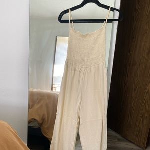 h&m cream jumpsuit
